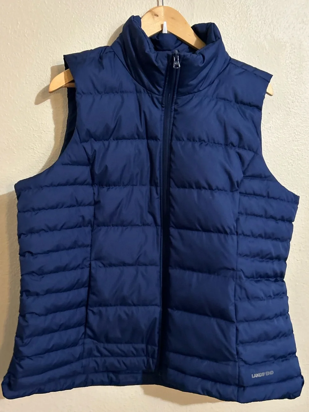 Lands' End Navy Quilted Puffer Vest XL Size 18 Down